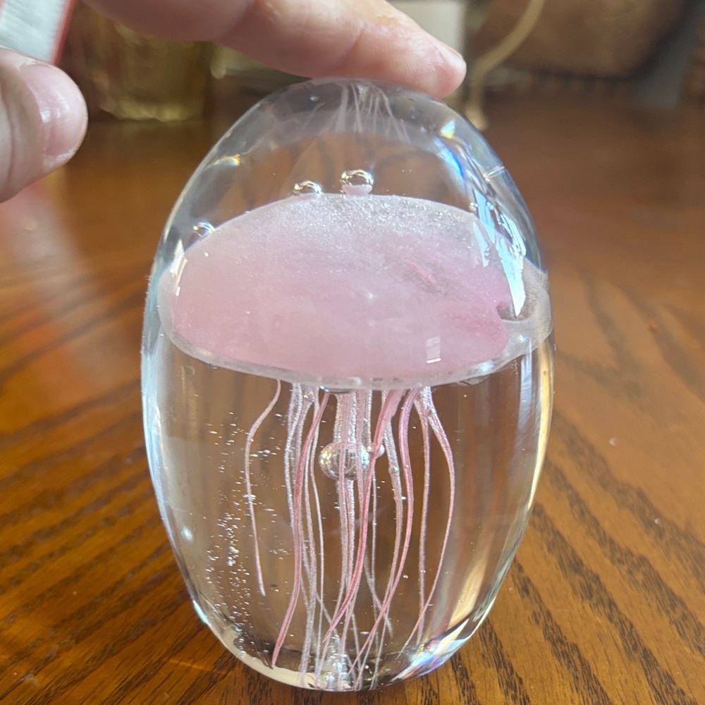 Pink Jellyfish Glass Paperweight - Picture 4 of 6